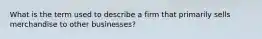 What is the term used to describe a firm that primarily sells merchandise to other businesses?