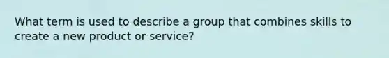 What term is used to describe a group that combines skills to create a new product or service?