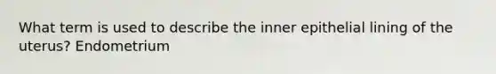 What term is used to describe the inner epithelial lining of the uterus? Endometrium