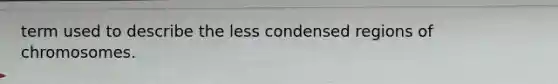term used to describe the less condensed regions of chromosomes.
