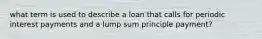 what term is used to describe a loan that calls for periodic interest payments and a lump sum principle payment?