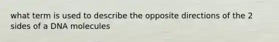what term is used to describe the opposite directions of the 2 sides of a DNA molecules