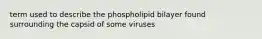 term used to describe the phospholipid bilayer found surrounding the capsid of some viruses