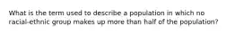What is the term used to describe a population in which no racial-ethnic group makes up more than half of the population?