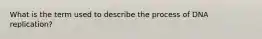 What is the term used to describe the process of DNA replication?
