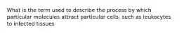 What is the term used to describe the process by which particular molecules attract particular cells, such as leukocytes to infected tissues