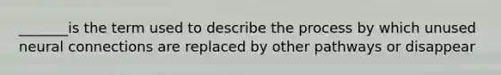 _______is the term used to describe the process by which unused neural connections are replaced by other pathways or disappear