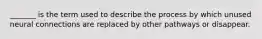 _______ is the term used to describe the process by which unused neural connections are replaced by other pathways or disappear.
