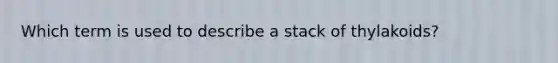 Which term is used to describe a stack of thylakoids?