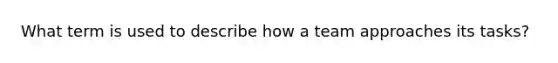 What term is used to describe how a team approaches its tasks?