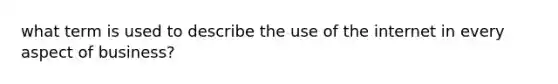 what term is used to describe the use of the internet in every aspect of business?