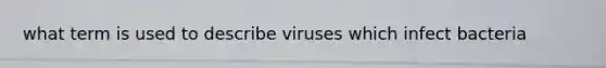 what term is used to describe viruses which infect bacteria