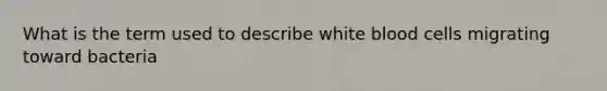 What is the term used to describe white blood cells migrating toward bacteria