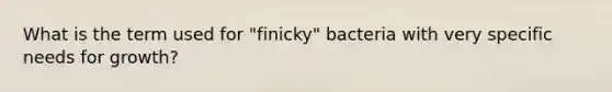 What is the term used for "finicky" bacteria with very specific needs for growth?