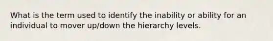 What is the term used to identify the inability or ability for an individual to mover up/down the hierarchy levels.