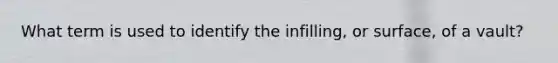 What term is used to identify the infilling, or surface, of a vault?