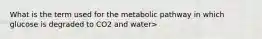 What is the term used for the metabolic pathway in which glucose is degraded to CO2 and water>