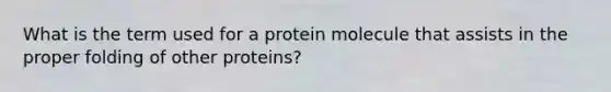 What is the term used for a protein molecule that assists in the proper folding of other proteins?