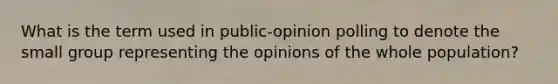 What is the term used in public-opinion polling to denote the small group representing the opinions of the whole population?