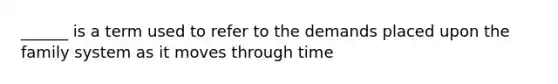 ______ is a term used to refer to the demands placed upon the family system as it moves through time