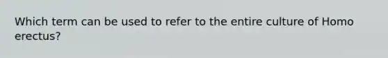 Which term can be used to refer to the entire culture of Homo erectus?