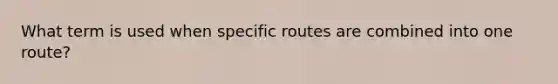 What term is used when specific routes are combined into one route?