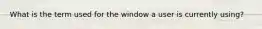 What is the term used for the window a user is currently using?