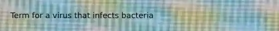 Term for a virus that infects bacteria