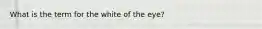 What is the term for the white of the eye?