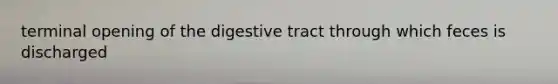 terminal opening of the digestive tract through which feces is discharged