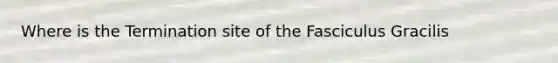 Where is the Termination site of the Fasciculus Gracilis