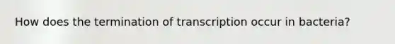 How does the termination of transcription occur in bacteria?