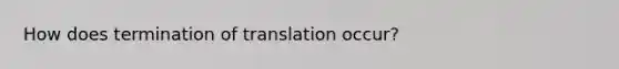 How does termination of translation occur?