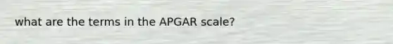 what are the terms in the APGAR scale?