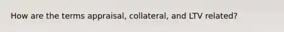 How are the terms appraisal, collateral, and LTV related?