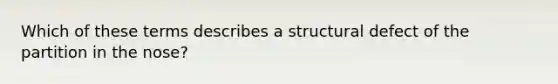 Which of these terms describes a structural defect of the partition in the nose?