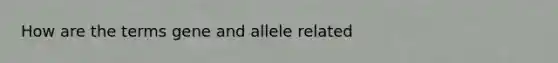 How are the terms gene and allele related