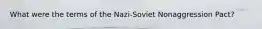 What were the terms of the Nazi-Soviet Nonaggression Pact?