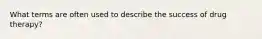 What terms are often used to describe the success of drug therapy?
