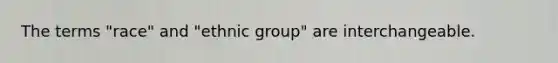 The terms "race" and "ethnic group" are interchangeable.