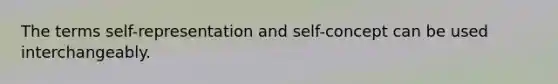 The terms self-representation and self-concept can be used interchangeably.