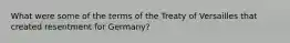 What were some of the terms of the Treaty of Versailles that created resentment for Germany?