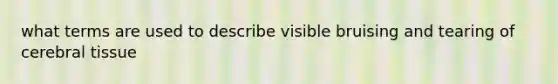 what terms are used to describe visible bruising and tearing of cerebral tissue