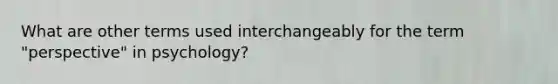 What are other terms used interchangeably for the term "perspective" in psychology?