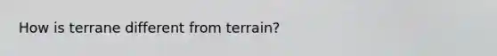 How is terrane different from terrain?