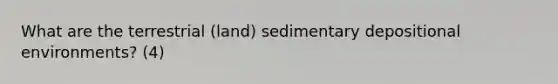 What are the terrestrial (land) sedimentary depositional environments? (4)