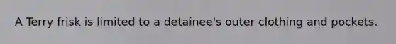 A Terry frisk is limited to a detainee's outer clothing and pockets.