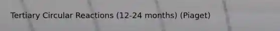 Tertiary Circular Reactions (12-24 months) (Piaget)