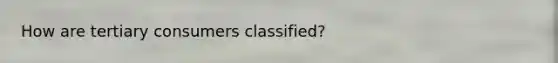 How are tertiary consumers classified?