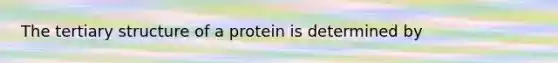 The tertiary structure of a protein is determined by